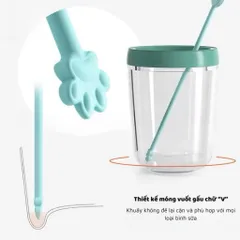 Que Khuấy Sữa Silicon Hình Gấu Đổi Màu Theo Nhiệt Độ - Dụng Cụ Pha Sữa An Toàn Cho Bé, Thiết Kế Đáng Yêu, Không Chứa BPA