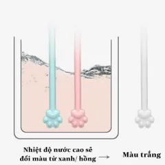Que Khuấy Sữa Silicon Hình Gấu Đổi Màu Theo Nhiệt Độ - Dụng Cụ Pha Sữa An Toàn Cho Bé, Thiết Kế Đáng Yêu, Không Chứa BPA