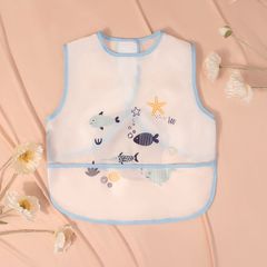 Yếm Dài Tay Chống Thấm Nước Cho Bé - Yếm Ăn Dặm Hoạt Hình Dễ Thương, Giúp Bé Vẽ Màu Nước, Chơi Đất Nặn và Thủ Công