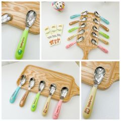 Thìa Tập Ăn Dặm Inox Babyboo - Muỗng Tập Ăn Chống Trơn Dành Cho Bé Từ 8 Tháng, Nhiều Màu Sắc An Toàn và Bền Bỉ