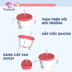 Cốc Tập Hút, Cốc Tập Uống 3 Giai Đoạn Cho Bé Từ 6 Tháng - Có Nút Bấm Hỗ Trợ