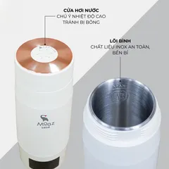 Bình Đun Di Động MOAZ BÉBÉ MB-058 - Sạc Nhanh, Đun Nóng Khỏe, Hâm Sữa cho Bé, Thiết Kế Nhỏ Gọn, Màn Hình LED, Dung Tích 300ml