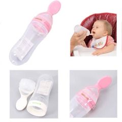 Thìa Bóp Silicon An Toàn Cho Bé - Dụng Cụ Ăn Dặm Tiện Lợi Để Đút Bột, Sữa, Cháo - Bộ Đồ Ăn Dặm Chất Lượng Cao 90ml