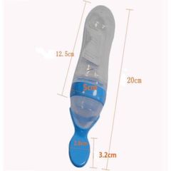 Thìa Bóp Silicon An Toàn Cho Bé - Dụng Cụ Ăn Dặm Tiện Lợi Để Đút Bột, Sữa, Cháo - Bộ Đồ Ăn Dặm Chất Lượng Cao 90ml