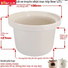 (THANH LÝ) Nồi Sứ Bear 1l5 Dùng Cho Các Model SB-NNC15, DDG-E15H1, E15K2, Nồi Sứ Thay Thế Truyền Nhiệt Trực Tiếp 1,5 Lít