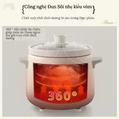 (THANH LÝ) Nồi Sứ Bear 1l5 Dùng Cho Các Model SB-NNC15, DDG-E15H1, E15K2, Nồi Sứ Thay Thế Truyền Nhiệt Trực Tiếp 1,5 Lít