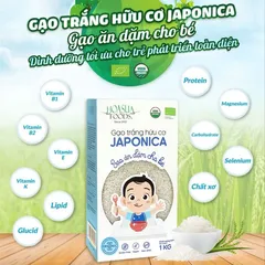 Gạo Japonica/Gạo ST25 Hữu Cơ Organic Cao Cấp, Gạo Nhật Cho Bé Ăn Dặm 1kg - Date T2/2026