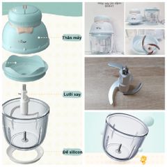 Phụ Kiện Máy Xay Sinh Tố Bear QSJ-C02K1 - Cối Thủy Tinh 0.6L, Lưỡi Dao Inox, Công Suất 200W, Thiết Kế Tháo Rời Dễ Dàng Vệ Sinh