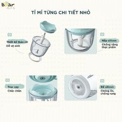 Phụ Kiện Máy Xay Sinh Tố Bear QSJ-C02K1 - Cối Thủy Tinh 0.6L, Lưỡi Dao Inox, Công Suất 200W, Thiết Kế Tháo Rời Dễ Dàng Vệ Sinh