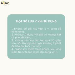 Phụ Kiện Máy Xay Sinh Tố Bear QSJ-C02K1 - Cối Thủy Tinh 0.6L, Lưỡi Dao Inox, Công Suất 200W, Thiết Kế Tháo Rời Dễ Dàng Vệ Sinh