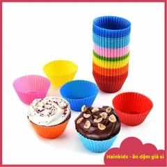 Khuôn Silicon Làm Bánh Cupcake & Muffin - Chịu Nhiệt 230°C, Dễ Dàng Vệ Sinh, An Toàn Cho Bé, Dùng Được Trong Lò Nướng & Lò Vi Sóng