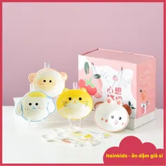 Chén Sứ Họa Tiết Theo Bộ Chén ăn Dặm Cho Bé Ăn Dặm Họa Tiết Hình động Vật đáng Yêu