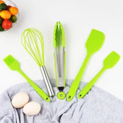 Set Dụng Cụ Làm Bánh 5 Món Silicon Cao Cấp Chịu Nhiệt - Đồ Dùng Bếp An Toàn, Đẹp Mắt Cho Người Mới Bắt Đầu