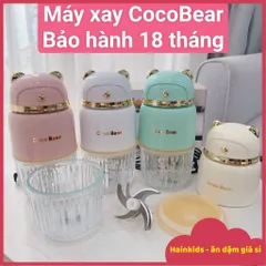 Máy Xay Coco Bear 8 Lưỡi Đồ Ăn Dặm Cho Bé - Mini Cối Thủy Tinh An Toàn, Dao Thép Không Gỉ, Bảo Hành 18 Tháng