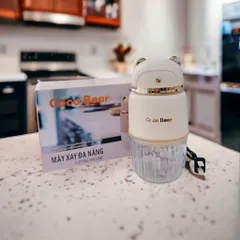 Máy Xay Coco Bear 8 Lưỡi Đồ Ăn Dặm Cho Bé - Mini Cối Thủy Tinh An Toàn, Dao Thép Không Gỉ, Bảo Hành 18 Tháng