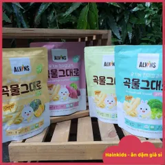 Bánh Ăn Dặm Alvins, Bánh Gạo Lứt Ăn Dặm Hữu Cơ (HÌNH QUE) ALVIN'S Hàn Quốc Cho Bé 6M Thơm Ngon, Dễ Tan (Date 9.2025)