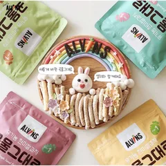Bánh Ăn Dặm Alvins, Bánh Gạo Lứt Ăn Dặm Hữu Cơ (HÌNH QUE) ALVIN'S Hàn Quốc Cho Bé 6M Thơm Ngon, Dễ Tan (Date 9.2025)