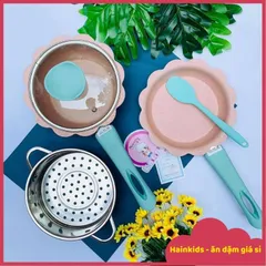 Nắp Thủy Tinh & Xửng Hấp Inox 16cm - Bộ Đồ Nấu Ăn Dặm An Toàn Cho Bé, Chảo Chống Dính & Quánh Tiện Dụng