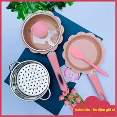 Nắp Thủy Tinh & Xửng Hấp Inox 16cm - Bộ Đồ Nấu Ăn Dặm An Toàn Cho Bé, Chảo Chống Dính & Quánh Tiện Dụng