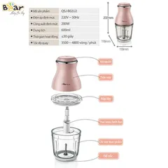 Cối Thủy Tinh Thay Thế Cho Máy Xay Bear 0.6L - Phụ Kiện Chất Lượng Cao Cho Model QSJ-B02R1, B02U2, B02S1, B02Y5, B02P2, B02X5