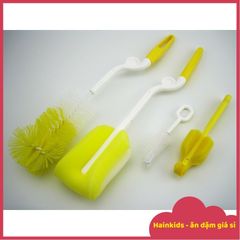 Bộ Cọ Rửa Bình Sữa 4 Chi Tiết - Cọ Bọt Biển, Cọ Núm Bình, Phụ Kiện Dụng Cụ Cho Mẹ Và Bé