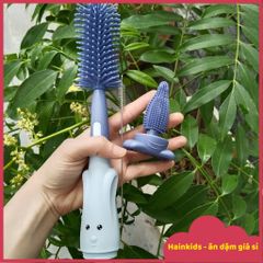 Cọ Bình Sữa Silicon 3 in 1 Cao Cấp - Tay Cầm Xoay 360 Độ, An Toàn, Dễ Dàng Cọ Rửa Mọi Loại Bình Sữa