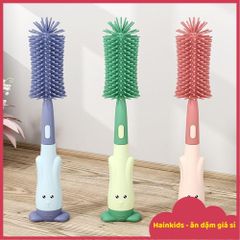 Cọ Bình Sữa Silicon 3 in 1 Cao Cấp - Tay Cầm Xoay 360 Độ, An Toàn, Dễ Dàng Cọ Rửa Mọi Loại Bình Sữa