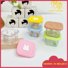 Hũ Thủy Tinh Có Nắp Đậy 200ml, Chia Vạch MumBébé Cao Cấp, Hộp Thủy Tinh Mumbebe Chịu Nhiêt độ Cao, An Toàn
