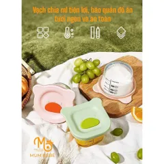 Hũ Thủy Tinh Có Nắp Đậy 200ml, Chia Vạch MumBébé Cao Cấp, Hộp Thủy Tinh Mumbebe Chịu Nhiêt độ Cao, An Toàn