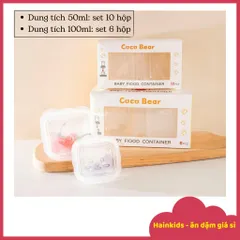 Bộ Hộp Trữ Đông COCO BEAR  - Đồ Ăn Dặm Cho Bé, Chịu Nhiệt 50ml và 100ml - Tiện Lợi và Dinh Dưỡng
