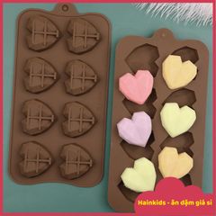 Khuôn Socola Valentine Silicone - Khuôn Làm Kẹo Socola DIY Trái Tim Kim Cương, Quà Tặng Yêu Thương Tình Nhân