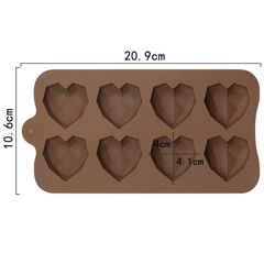 Khuôn Socola Valentine Silicone - Khuôn Làm Kẹo Socola DIY Trái Tim Kim Cương, Quà Tặng Yêu Thương Tình Nhân