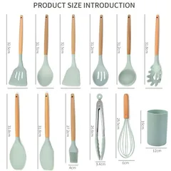 Bộ Dụng Cụ Làm Bếp Silicon 11 Món Đa Năng, Chống Dính Dễ Dàng Vệ Sinh - Làm Bánh, Chế Biến Món Ăn An Toàn và Tiện Lợi