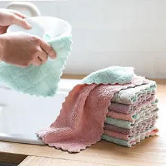 Khăn Lau Bếp, Khăn Lau Bếp đa Năng Tiện Lợi, Hạn Chế Bụi, Thấm Hút Tốt Khăn Lau Tay 2 Mặt Siêu Thấm Lau Bát Lau Chén đĩa