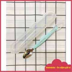Thìa Nạo Trái Cây 2 Đầu CocoBear An Toàn - Inox Không Gỉ & Silicon, Hộp Đựng Tiện Lợi Cho Bé Tập Ăn Dặm