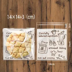 Combo 100 Túi Dán Miệng Đựng Bánh Cookie - Bao Bì Đẹp Cho Bánh Quy, Trà Hoa, Quà Tặng Sinh Nhật, Đa Dạng Kích Thước