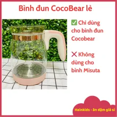[PHỤ KIỆN] Bình Thủy Tinh Coco Bear, Bình Thay Thế Dùng Cho ấm đun Nước Pha Sữa CocoBear Không Kèm Nắp
