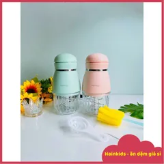 Máy Xay Mini Hattiecs 6 Lưỡi 0.3L Cho Bé - Máy Xay Thủy Tinh Tiện Dụng Kèm Quà Tặng Dây Buộc Tóc Hoa Cúc Xinh Xắn