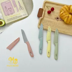 Bộ Dao Thớt 5 Chi Tiết Mumbebe - Dụng Cụ Chế Biến Đồ Ăn Dặm An Toàn Cho Bé, Chất Liệu Nhựa và Thép Không Gỉ