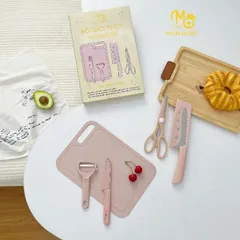 Bộ Dao Thớt 5 Chi Tiết Mumbebe - Dụng Cụ Chế Biến Đồ Ăn Dặm An Toàn Cho Bé, Chất Liệu Nhựa và Thép Không Gỉ