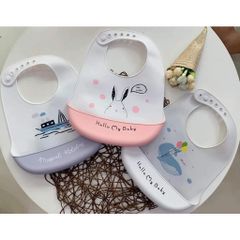 Yếm Silicon Có Máng Chống Thấm Cho Bé Ăn Dặm - Yếm An Toàn, Siêu Mềm, Điều Chỉnh Được Nhiều Nấc, Dễ Vệ Sinh, Thiết Kế Đáng Yêu