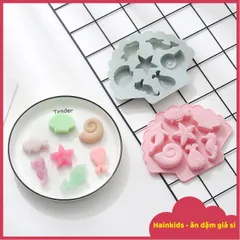 Khuôn Silicon 4D Hình Động Vật Biển - Dùng Đổ Socola, Kẹo Dẻo, Thạch, Pudding - An Toàn, Dễ Vệ Sinh, Chịu Nhiệt Từ -40 đến 230°C