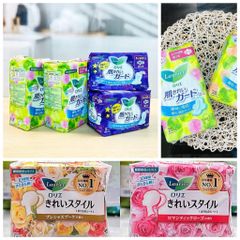 Băng Vệ Sinh Laurier Nhật Bản – Hương Hoa Hồng, Thược Dược, Không Mùi, Dùng Ngày & Đêm, Siêu Thấm, An Toàn Cho Da