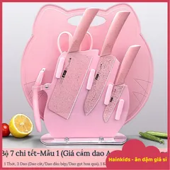 Bộ Dao Thớt Chế Biến Đồ Ăn Dặm, Bộ Dao Thớt Mèo, Chất Liệu Nhựa Nguyên Sinh, Thép Không Gỉ-Nhiều Mã