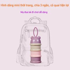 Hộp Chia Sữa 3 Ngăn Tiện Lợi Có Quai Cầm - Bảo Quản Thực Phẩm Cho Bé Khi Đi Du Lịch, Dã Ngoại, Học Tập
