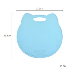 Thớt Hình Mèo Nhựa Lúa Mạch Chế Biến Đồ ăn Dặm, Kháng Khuẩn, Thiết Kế Vùng Mài Nguyên Liệu, Có Rãnh Chứa Nước Vệ Sinh