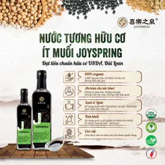 Nước Tương đậu Nành, Nước Tương đậu đen Hữu Cơ Organic Sauce, Nước Tương Giảm Mặn JoySpring Cho Bé, Vegan (Date 7/2026)