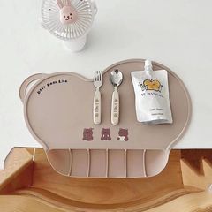 Thảm Lót Silicon Cho Bé - Tấm Trải Bàn Ăn Tiện Dụng Chống Thấm, Dễ Lau Dọn, An Toàn Cho Trẻ Nhỏ 38x26cm