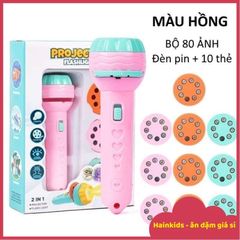 Đèn Chiếu Hình Ảnh 80 Cho Bé - Đèn Pin Tương Tác Dạy Học Vui Nhộn, An Toàn Bằng Nhựa ABS