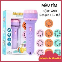 Đèn Chiếu Hình Ảnh 80 Cho Bé - Đèn Pin Tương Tác Dạy Học Vui Nhộn, An Toàn Bằng Nhựa ABS